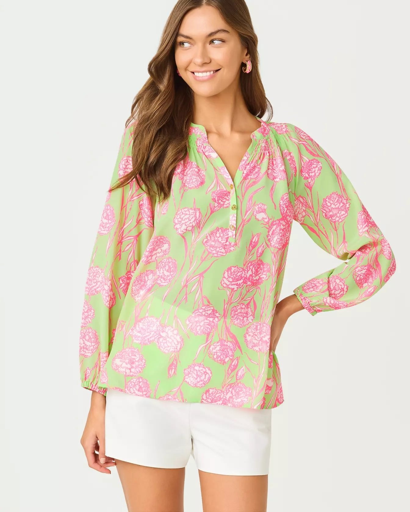 Elsa TopWomen - BlousesLILLY PULITZERThe Printed Peach Savannah