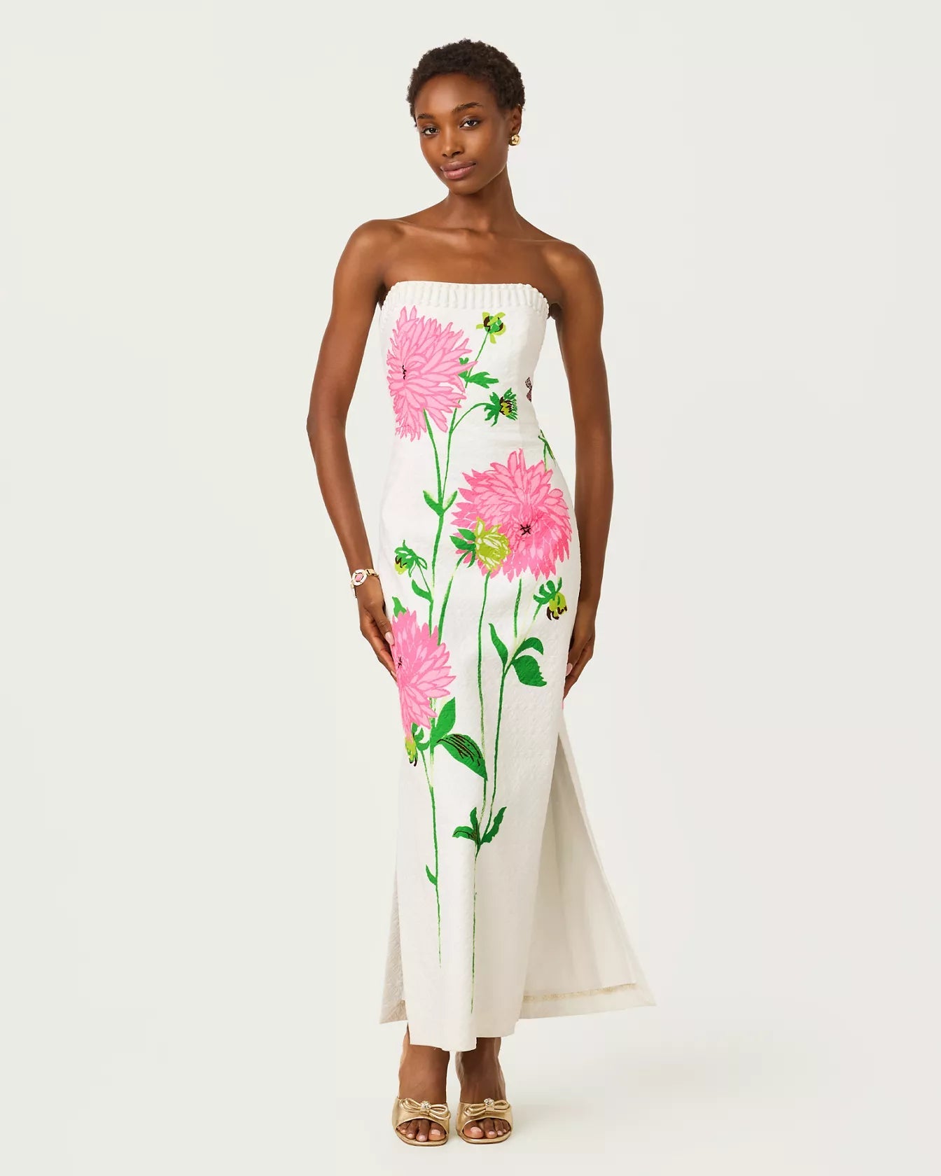 Women's Elyse Strapless Stretch Maxi Dress in White Women's Elyse Strapless Stretch Maxi Dress in White