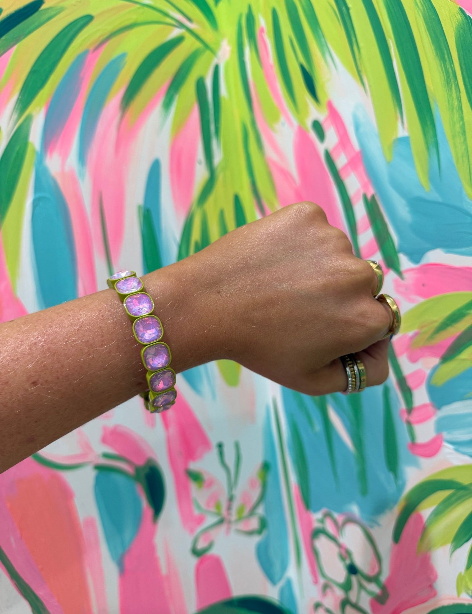 Enamel Stretch BraceletJewelryThe Printed Peach Savannah