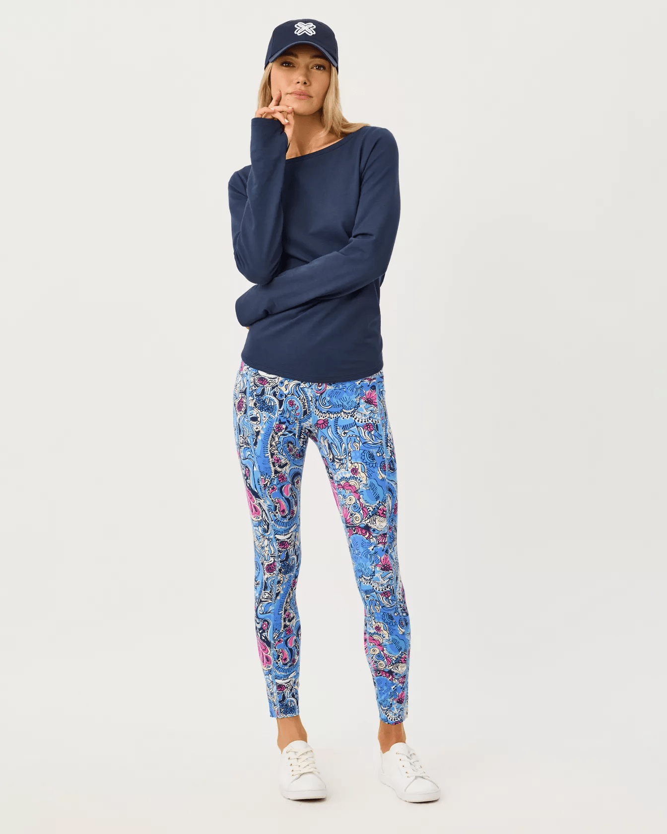 Endurance High Rise Midi Legging UPF 50+Women - Activewear - Active Bottoms - LeggingsLILLY PULITZERThe Printed Peach Savannah