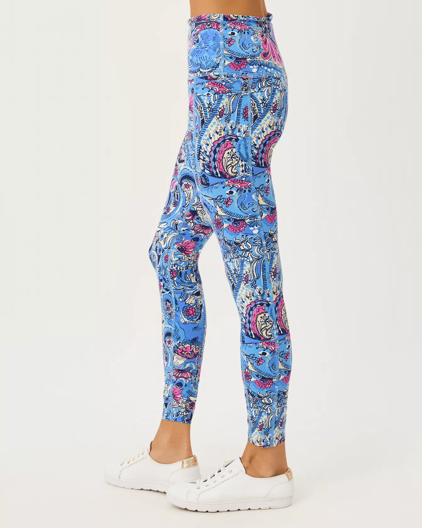 Endurance High Rise Midi Legging UPF 50+Women - Activewear - Active Bottoms - LeggingsLILLY PULITZERThe Printed Peach Savannah