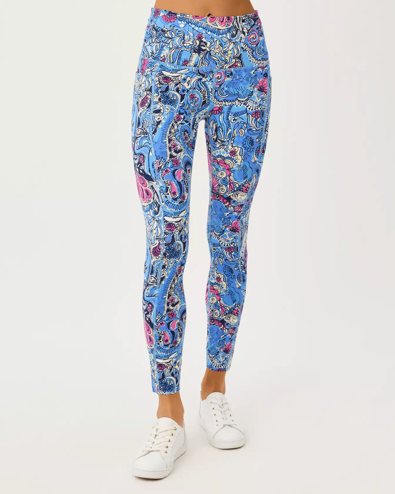 Endurance High Rise Midi Legging UPF 50+Women - Activewear - Active Bottoms - LeggingsLILLY PULITZERThe Printed Peach Savannah