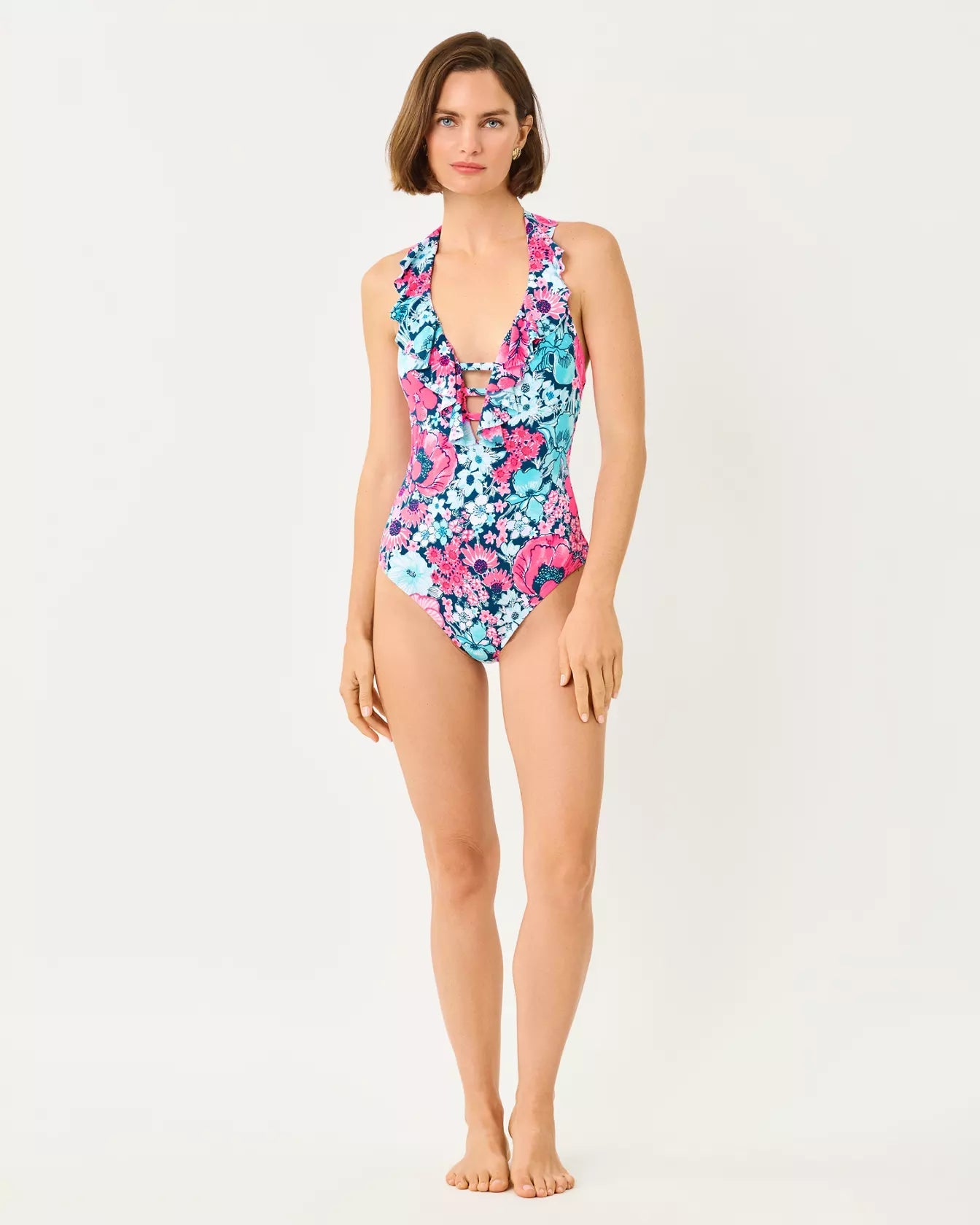 Ethenie One - Piece SwimsuitWomen - Swim - One - Piece SwimsuitsLILLY PULITZERThe Printed Peach Savannah