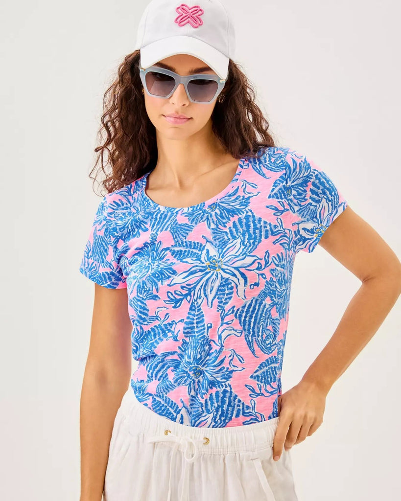 Etta Scoop - neckWomens - Tops - TeesLILLY PULITZERThe Printed Peach Savannah