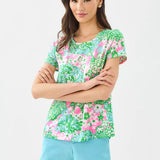 Etta Scoop-neckWomen - Tops - TeeLILLY PULITZERThe Printed Peach Savannah