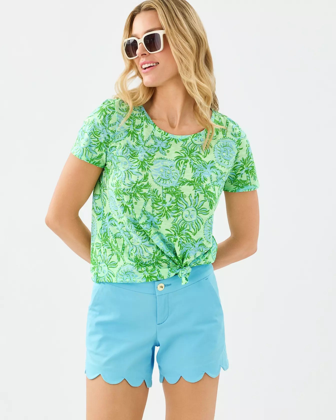 Etta Scoop-neckWomen - Tops - TeeLILLY PULITZERThe Printed Peach Savannah
