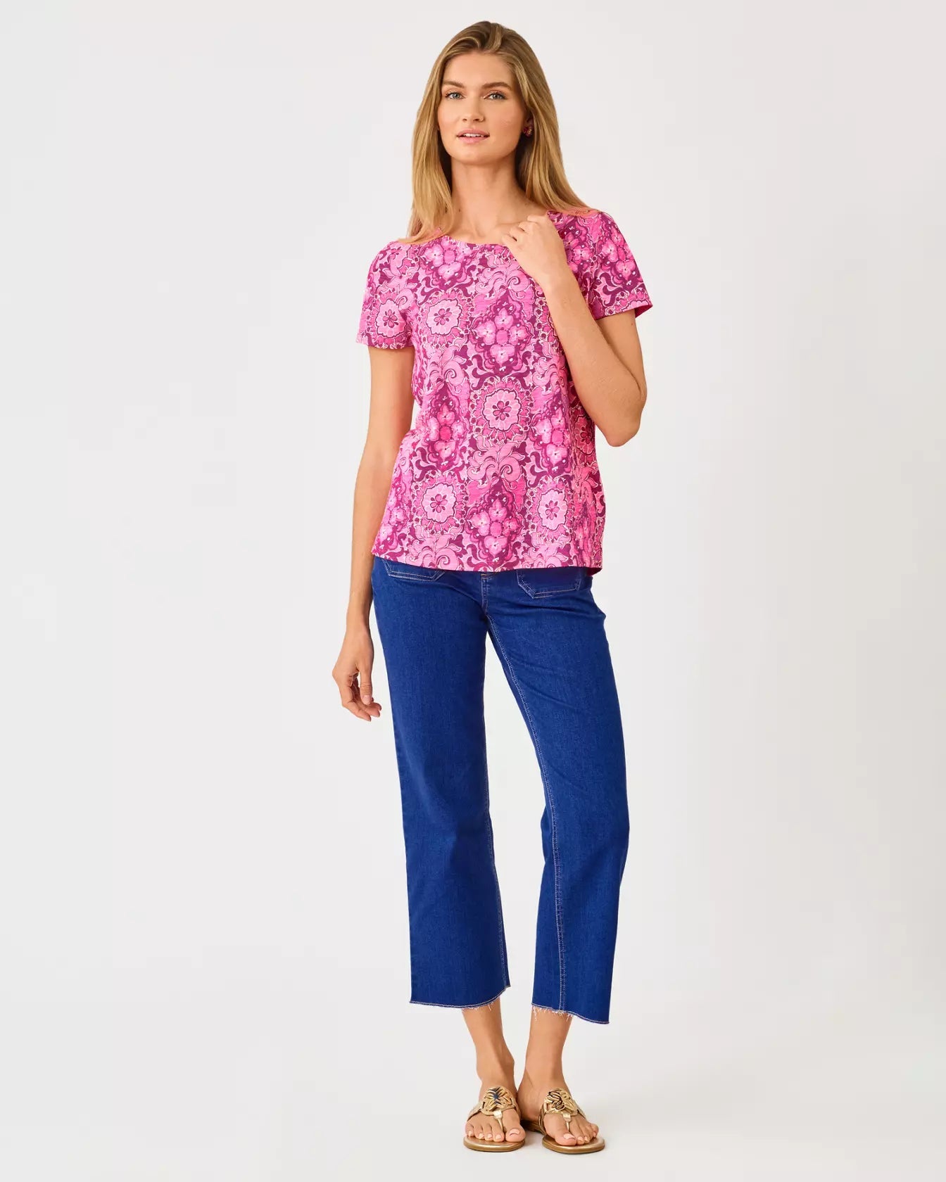 Etta Scoop-neckLILLY PULITZERThe Printed Peach Savannah