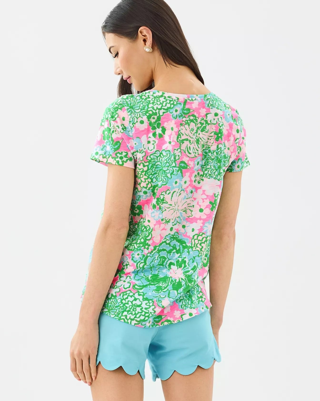 Etta Scoop-neckWomen - Tops - TeeLILLY PULITZERThe Printed Peach Savannah