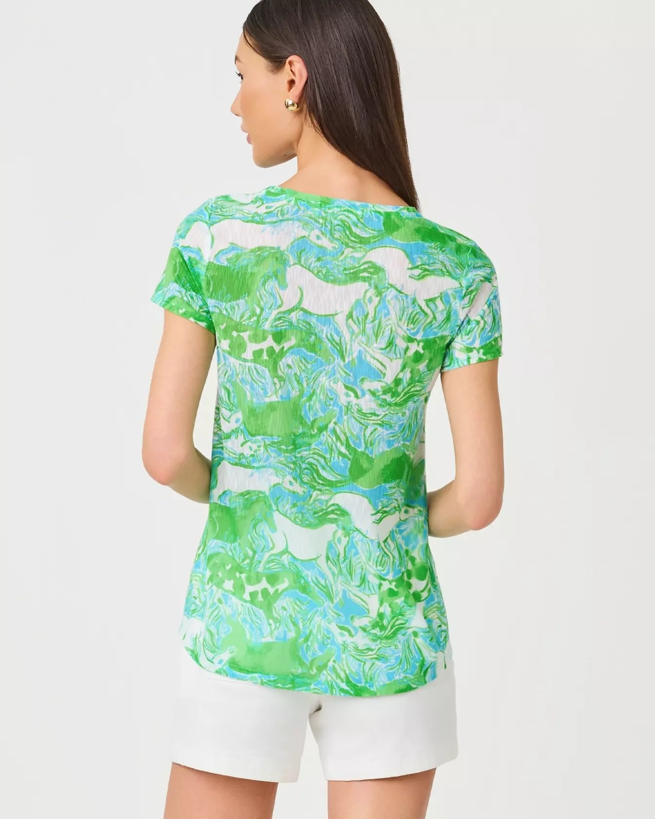 Etta Scoop - neckWomen - Tops - TeeLILLY PULITZERThe Printed Peach Savannah