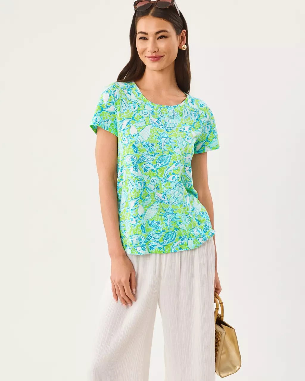 Etta Scoop Neck TopWomen - Tops - TeeLILLY PULITZERThe Printed Peach Savannah