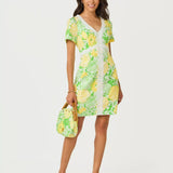 Evita Short Sleeve Stretch ShiftLILLY PULITZERThe Printed Peach Savannah