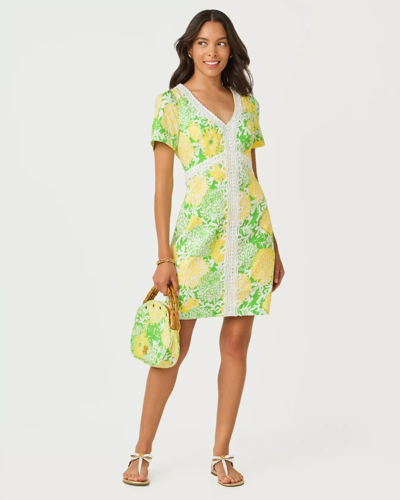 Evita Short Sleeve Stretch ShiftLILLY PULITZERThe Printed Peach Savannah