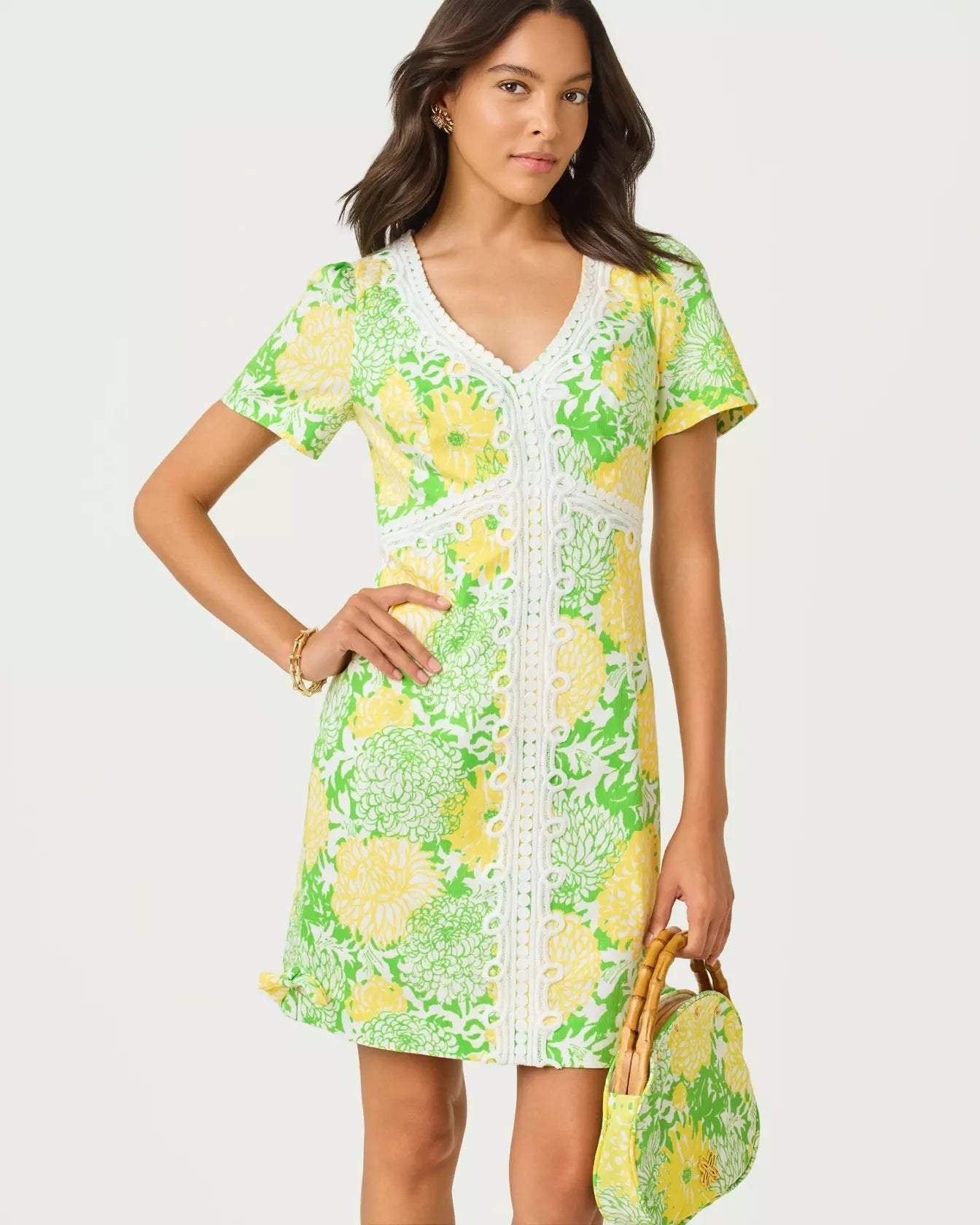 Evita Short Sleeve Stretch ShiftLILLY PULITZERThe Printed Peach Savannah