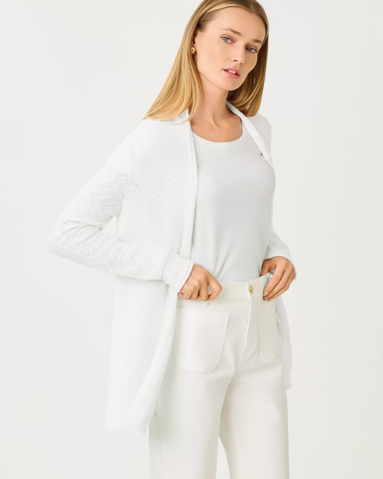 Faretta Long Length CardiganWomen - Sweaters & Cardigans - Cardigans & VestsLILLY PULITZERThe Printed Peach Savannah