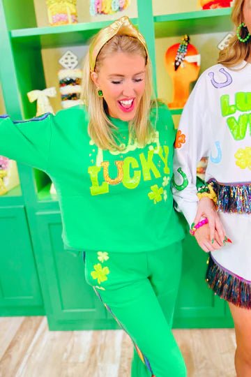 Feelin’ Lucky Rainbow Stripe SweatshirtHeartland Retail ItemsBrianna CannonThe Printed Peach Savannah