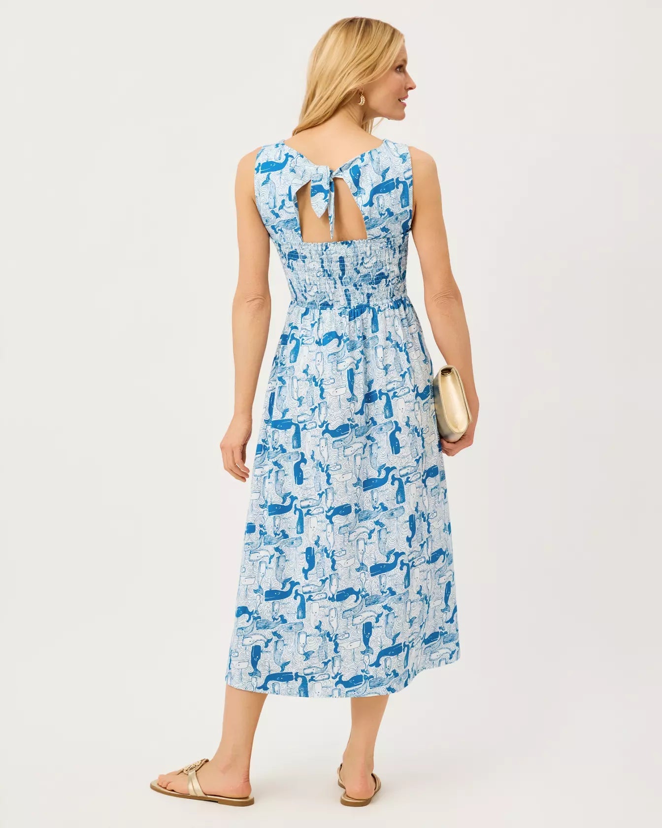 Finnley Smocked Midi DressWomen - Dresses - Fit & FlareLILLY PULITZERThe Printed Peach Savannah