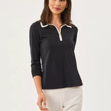 Frida Half Zip Long Sleeve Polo UPF 50+Women - Active - Active Tops - PolosLILLY PULITZERThe Printed Peach Savannah