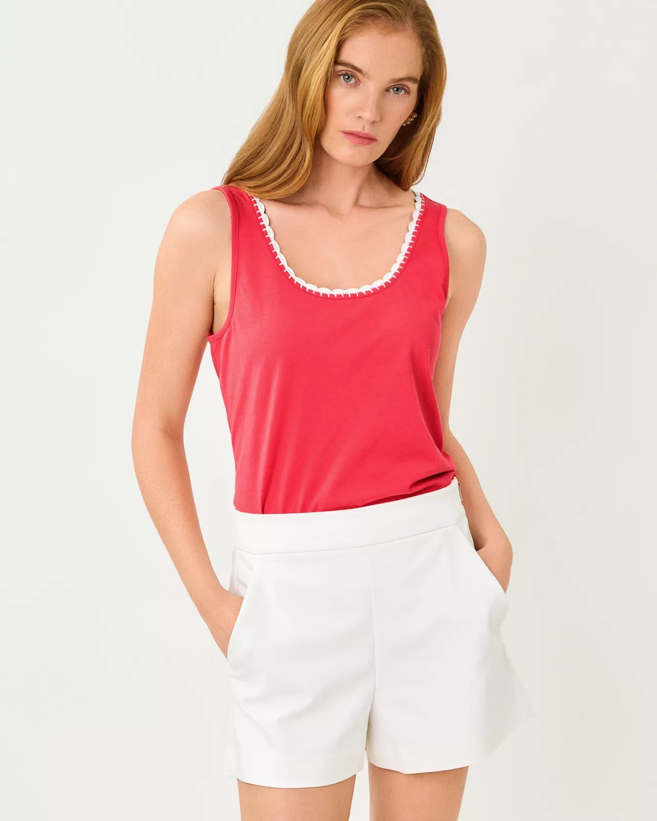 Gabbie Crochet Trimmed Knit Tank TopWomen - Tops - TanksLILLY PULITZERThe Printed Peach Savannah