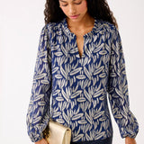 Giana Long Sleeve Silk TopWomen - Tops - BlousesLILLY PULITZERThe Printed Peach Savannah