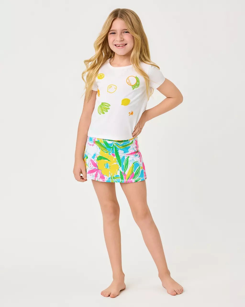 Girls Mini Clairmont TopGirls - Tops & Bottoms - TopsLILLY PULITZERThe Printed Peach Savannah