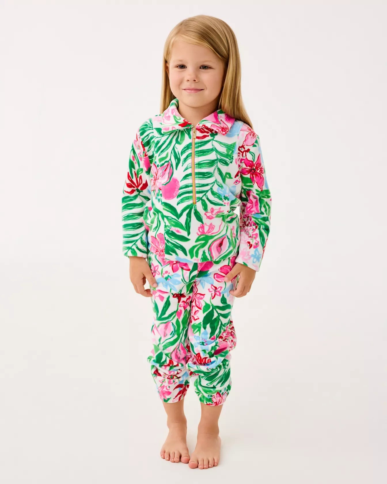 Girls Mini Eleni Velour PulloverGirls - Tops & Bottoms - TopsLILLY PULITZERThe Printed Peach Savannah