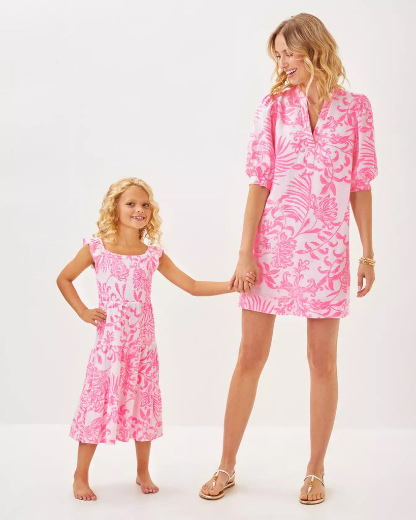 Girls Mini Jilly Midi DressHeartland Retail ItemsLILLY PULITZERThe Printed Peach Savannah