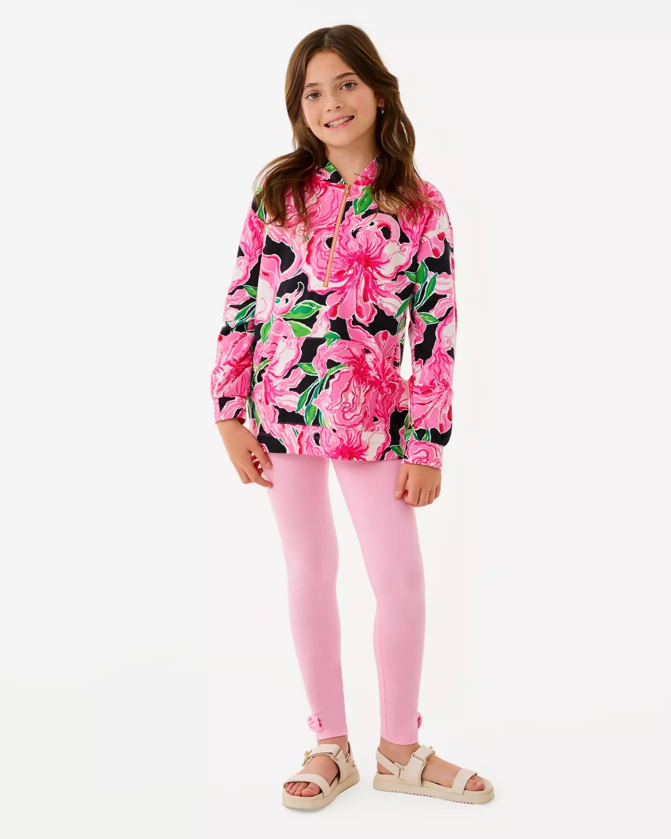 Girls Mini Kamillie HoodieGirls - Tops & Bottoms - TopsLILLY PULITZERThe Printed Peach Savannah