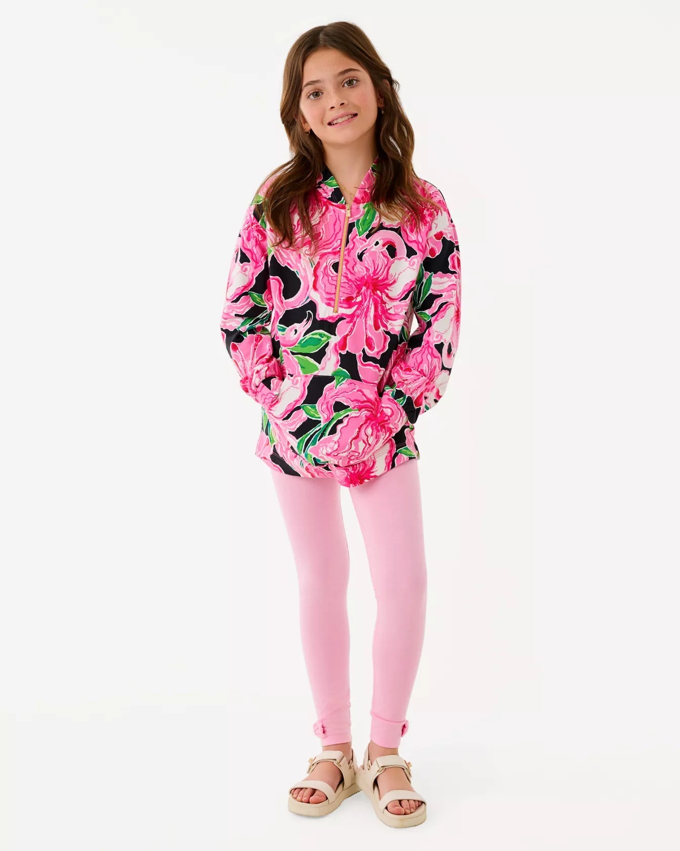 Girls Mini Kamillie HoodieGirls - Tops & Bottoms - TopsLILLY PULITZERThe Printed Peach Savannah