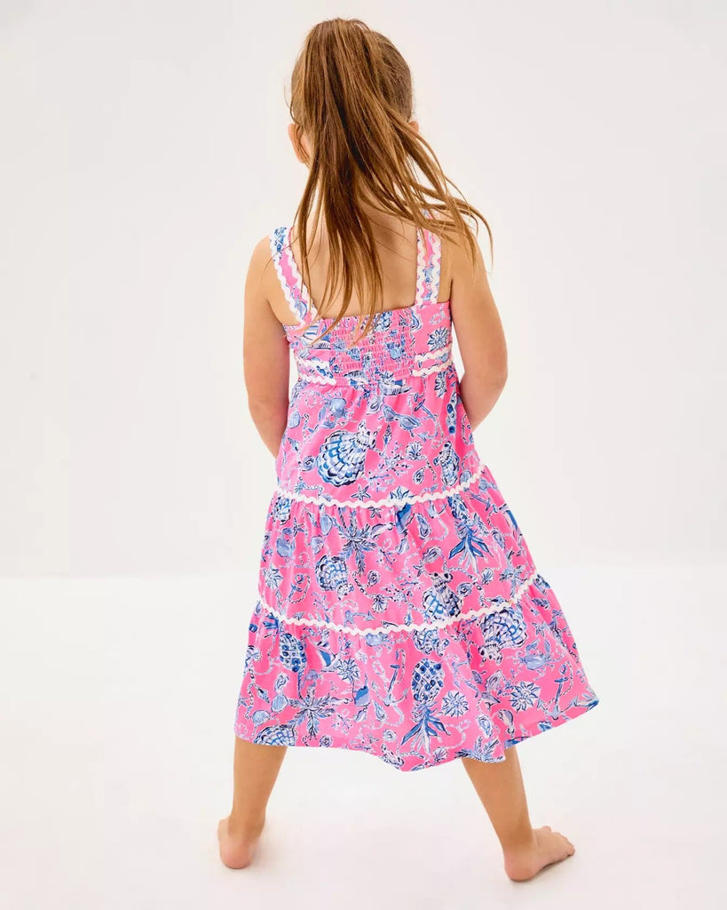 Girls Mini Pollie Midi DressHeartland Retail ItemsLILLY PULITZERThe Printed Peach Savannah