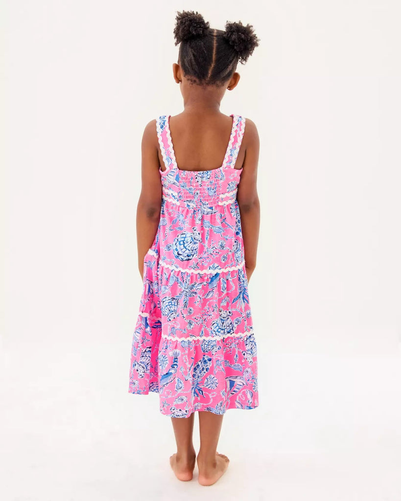 Girls Mini Pollie Midi DressHeartland Retail ItemsLILLY PULITZERThe Printed Peach Savannah