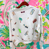 Grey Multi Travel Icon SweatshirtQueen of SparklesThe Printed Peach Savannah