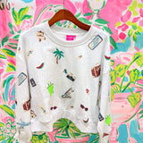 Grey Multi Travel Icon SweatshirtQueen of SparklesThe Printed Peach Savannah
