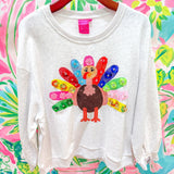 Grey Rainbow Flower Turkey SweatshirtQueen of SparklesThe Printed Peach Savannah