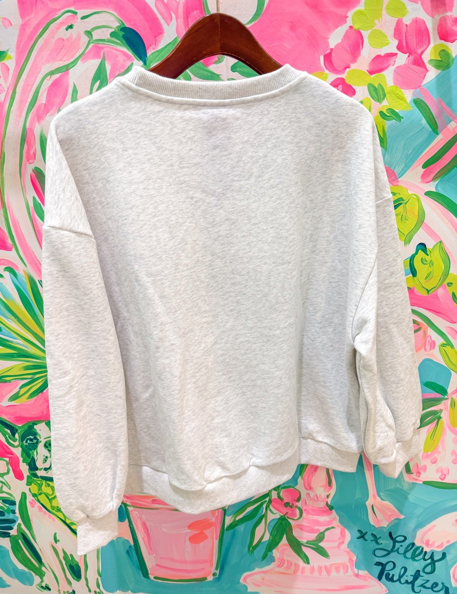 Grey Sequin Flower Candy Candy Corn SweatshirtQueen of SparklesThe Printed Peach Savannah