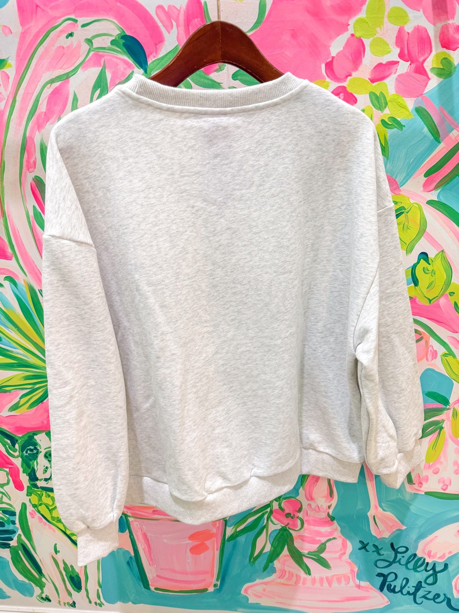 Grey Sequin Flower Candy Candy Corn SweatshirtQueen of SparklesThe Printed Peach Savannah