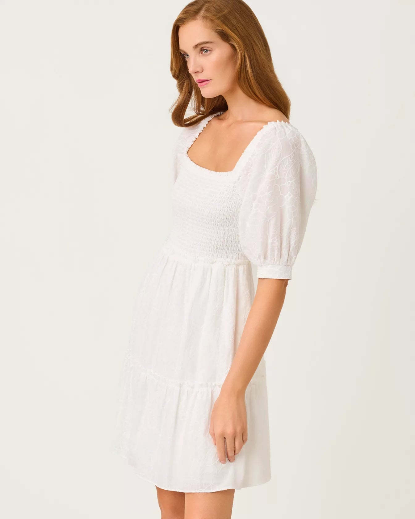 Hadly Short Sleeve Smocked DressLILLY PULITZERThe Printed Peach Savannah