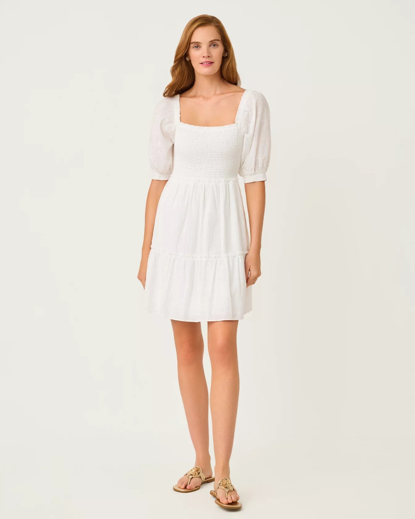 Hadly Short Sleeve Smocked DressLILLY PULITZERThe Printed Peach Savannah