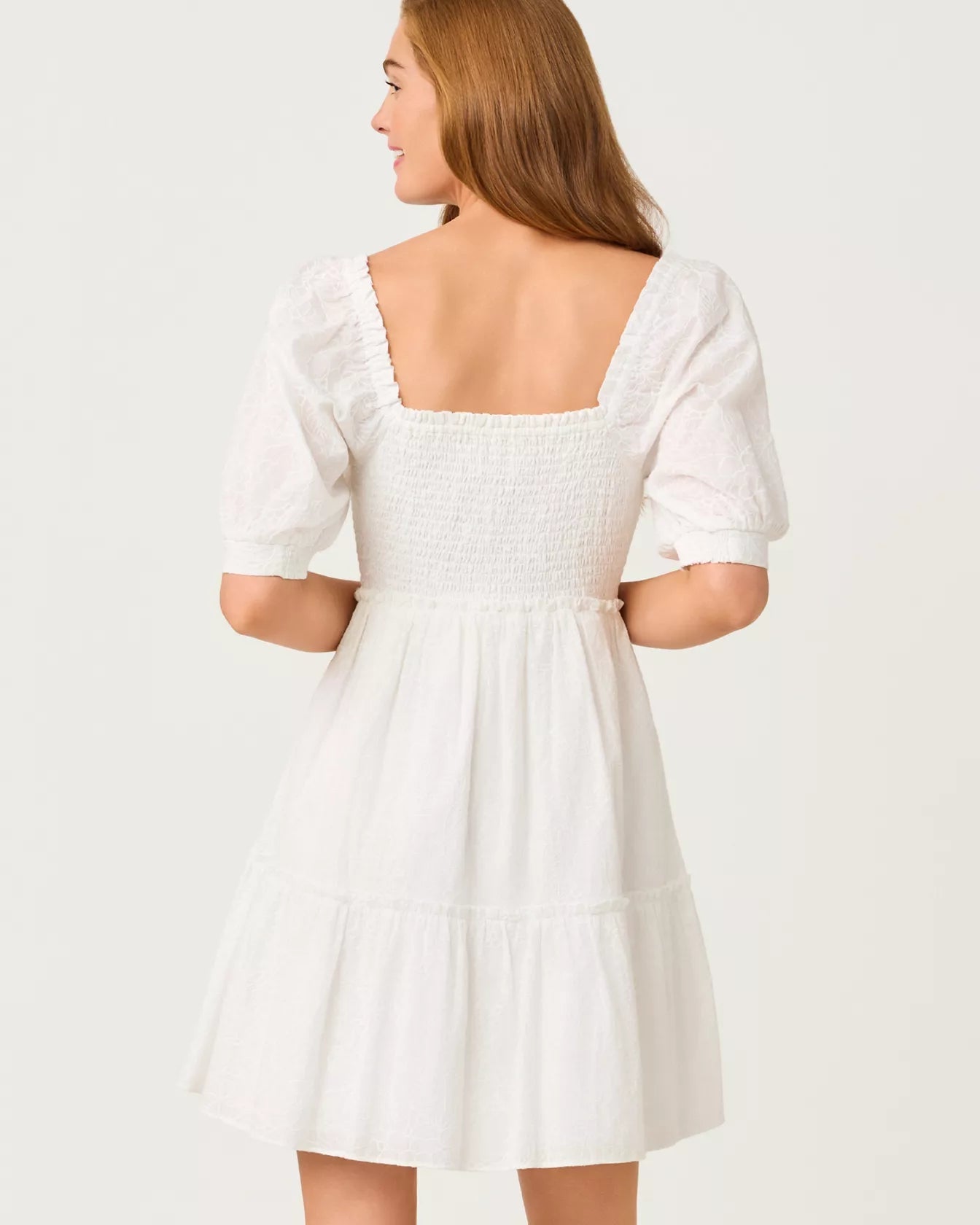 Hadly Short Sleeve Smocked DressLILLY PULITZERThe Printed Peach Savannah