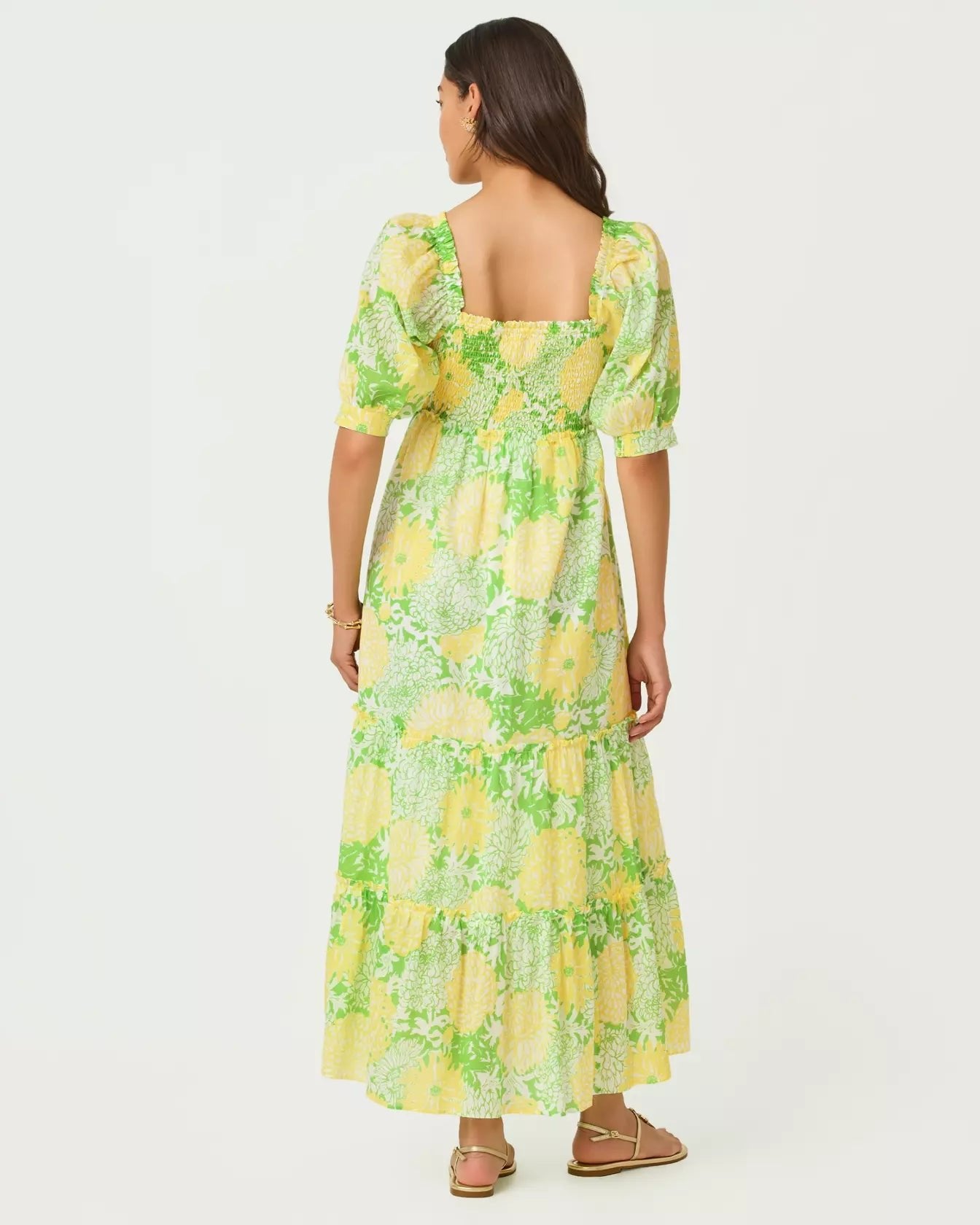 Hadly Short Sleeve Smocked Maxi DressDresses - Fit & Flare DressesLILLY PULITZERThe Printed Peach Savannah