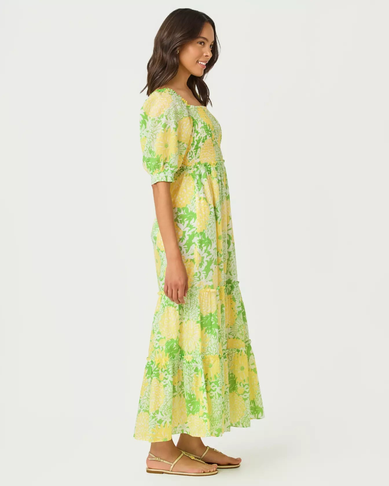 Hadly Short Sleeve Smocked Maxi DressDresses - Fit & Flare DressesLILLY PULITZERThe Printed Peach Savannah