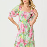 Hadly Short Sleeve Smocked Maxi DressDresses - Fit & Flare DressesLILLY PULITZERThe Printed Peach Savannah