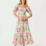 Hadly Short Sleeve Smocked Maxi DressDresses - Fit & Flare DressesLILLY PULITZERThe Printed Peach Savannah