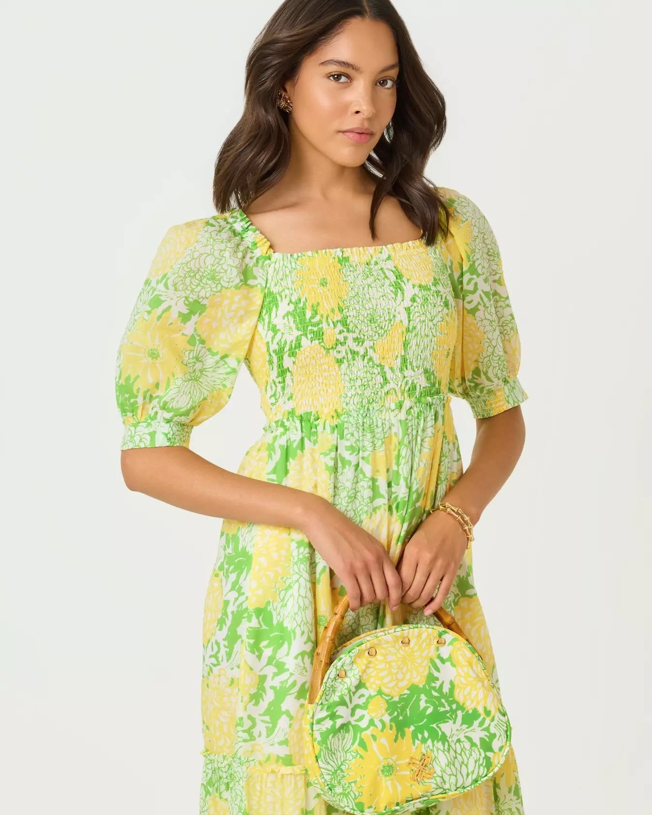 Hadly Short Sleeve Smocked Maxi DressDresses - Fit & Flare DressesLILLY PULITZERThe Printed Peach Savannah