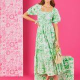 Hadly Short Sleeve Smocked Maxi DressWomen - Dresses - Fit & Flare DressesLILLY PULITZERThe Printed Peach Savannah