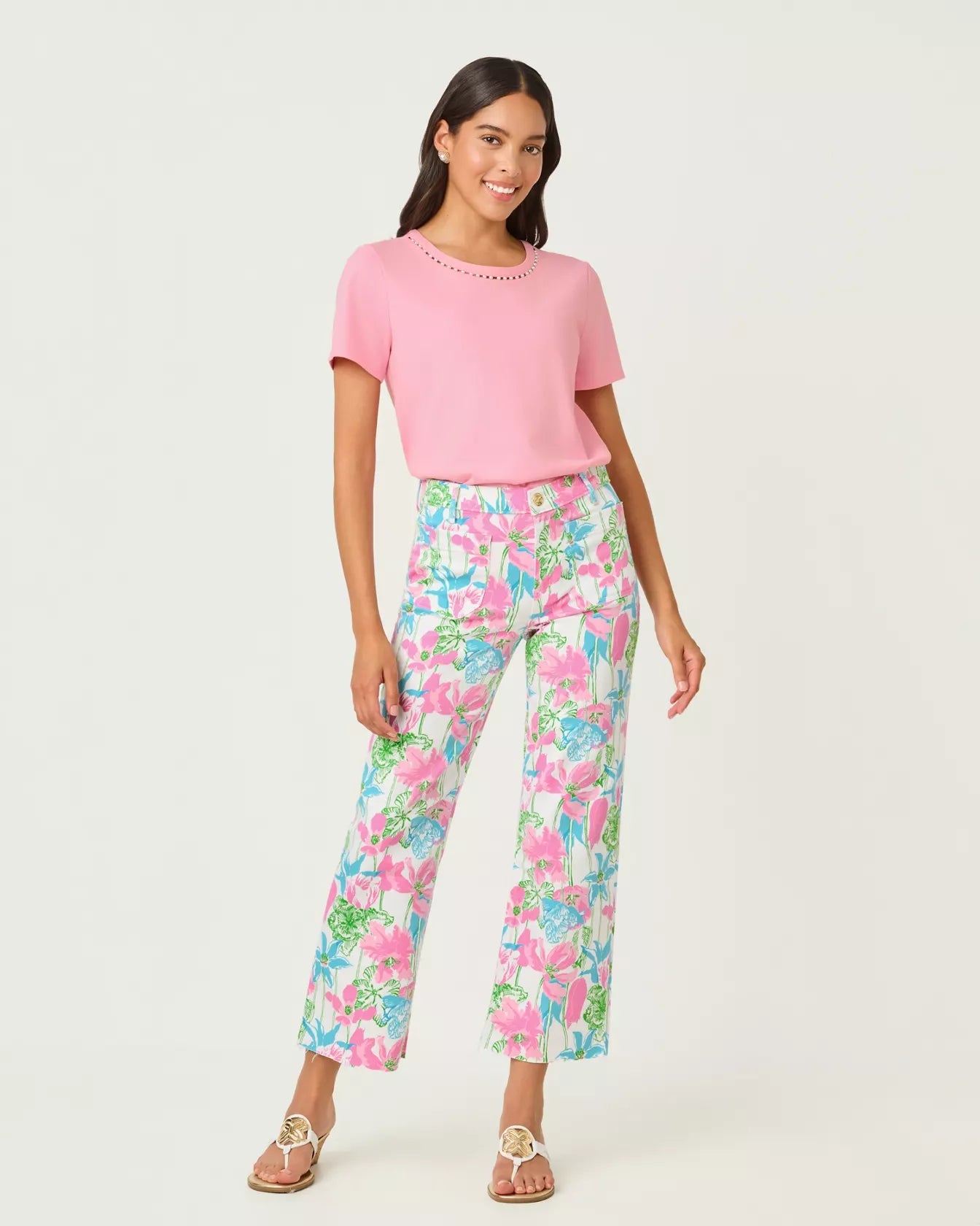 Harleen High Rise Crop JeanWomen - Bottoms - PantsLILLY PULITZERThe Printed Peach Savannah