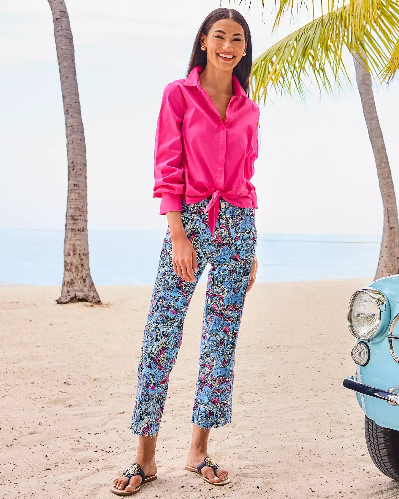 Harleen High Rise Crop JeanLILLY PULITZERThe Printed Peach Savannah