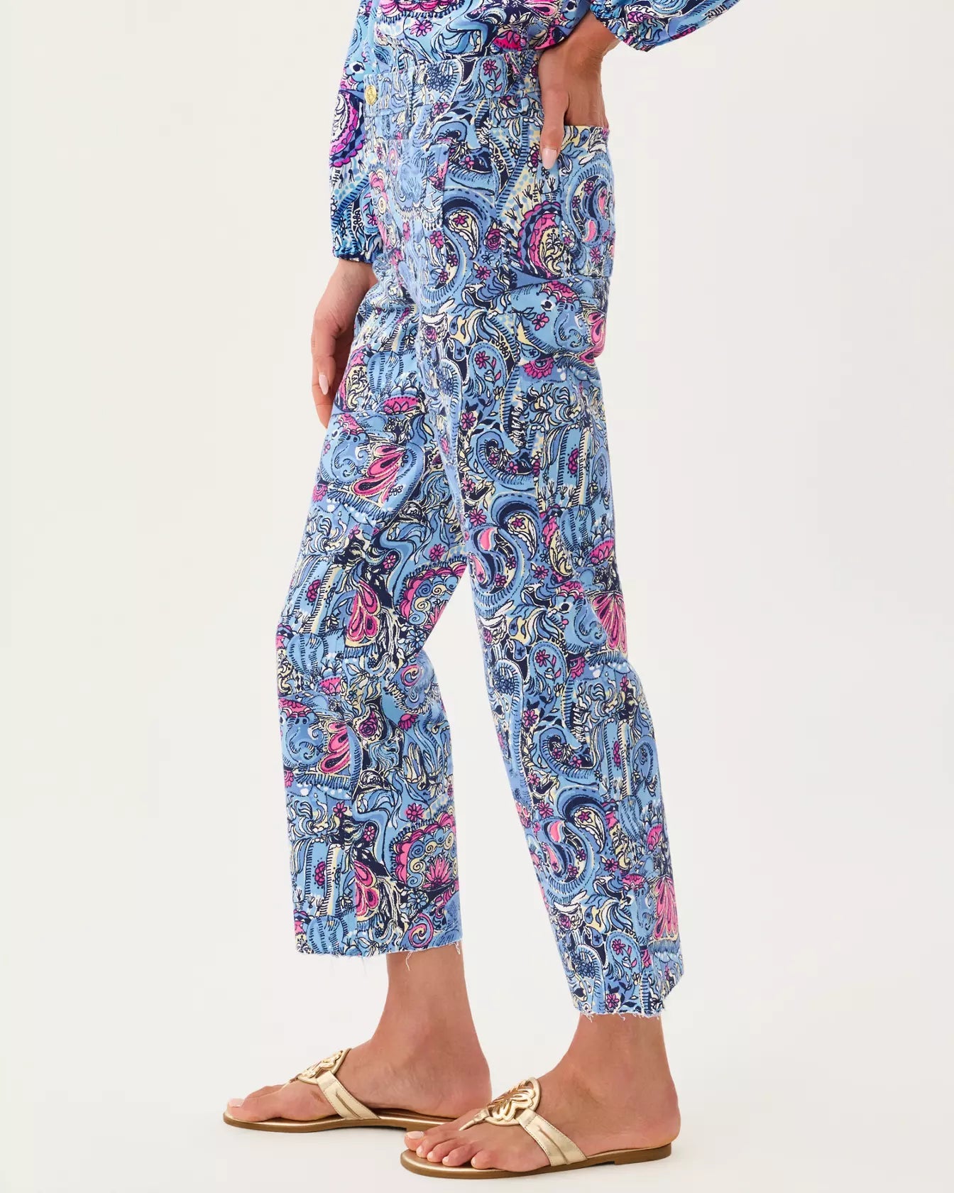 Harleen High Rise Crop JeanLILLY PULITZERThe Printed Peach Savannah