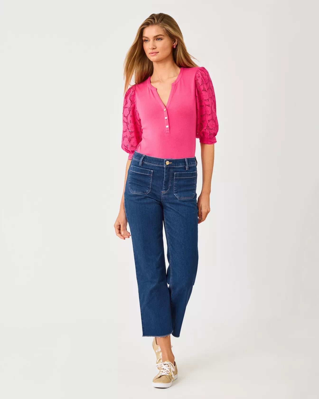 Harleen High Rise Crop JeanLILLY PULITZERThe Printed Peach Savannah
