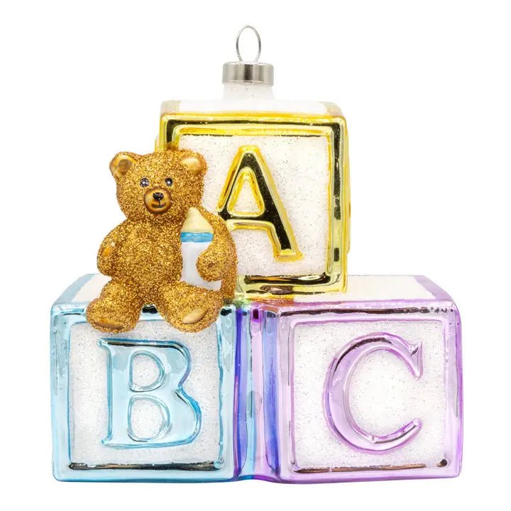 Holiday Glass Ornament – Baby BlocksChristmasThe Printed Peach Savannah