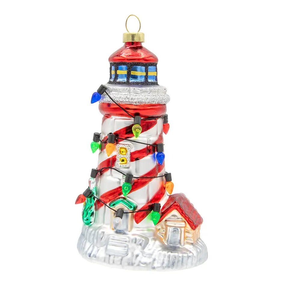 Holiday Glass Ornament – Christmas LighthouseChristmasThe Printed Peach Savannah